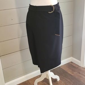 Calvin Klein sz 10 belted black skirt